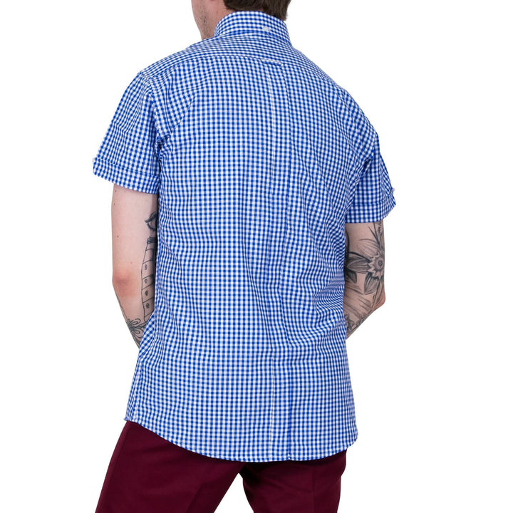 Relco London(レルコ ロンドン) | ギンガムチェック半袖ボタンダウンシャツ〈Blue〉 - Sopwith camel