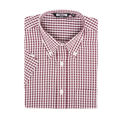 Relco London(レルコ ロンドン) | ギンガムチェック半袖ボタンダウンシャツ〈Burgundy〉 - Sopwith camel