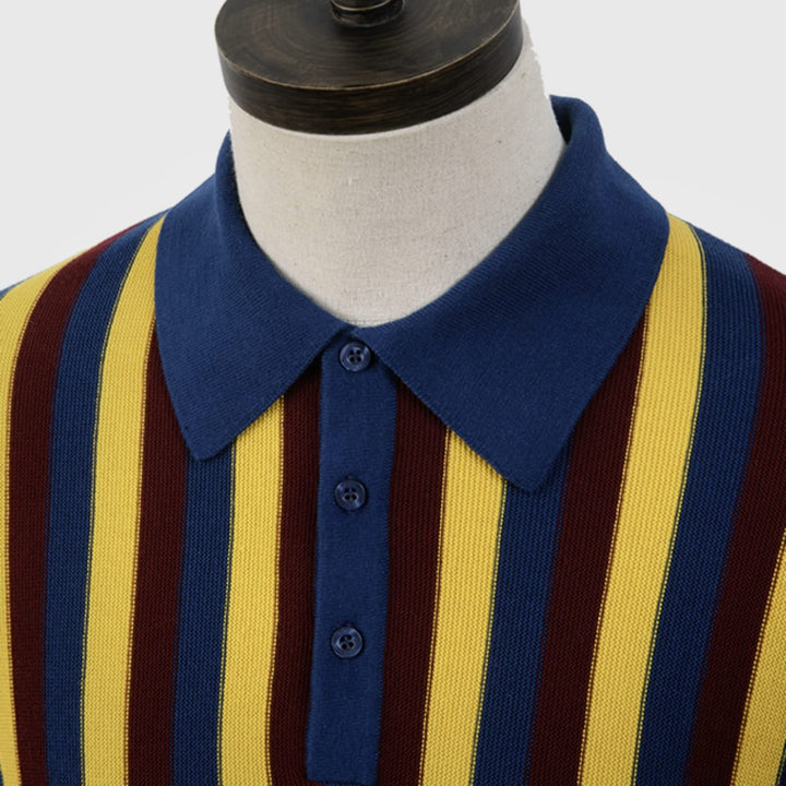 Art Gallery Clothing(アートギャラリークロージング) | RUFFIN マルチストライプ 長袖ニットポロ - Sopwith camel