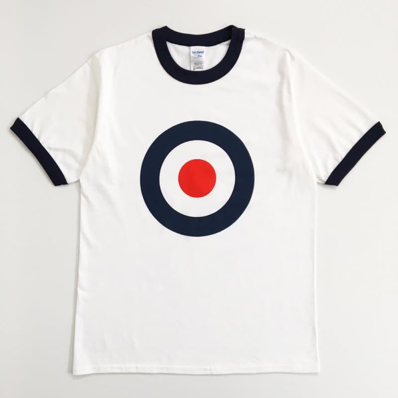 POP GEAR | "Mod Target" リンガーTシャツ〈White×Navy〉トリムTシャツ/パイピングTシャツ - Sopwith camel