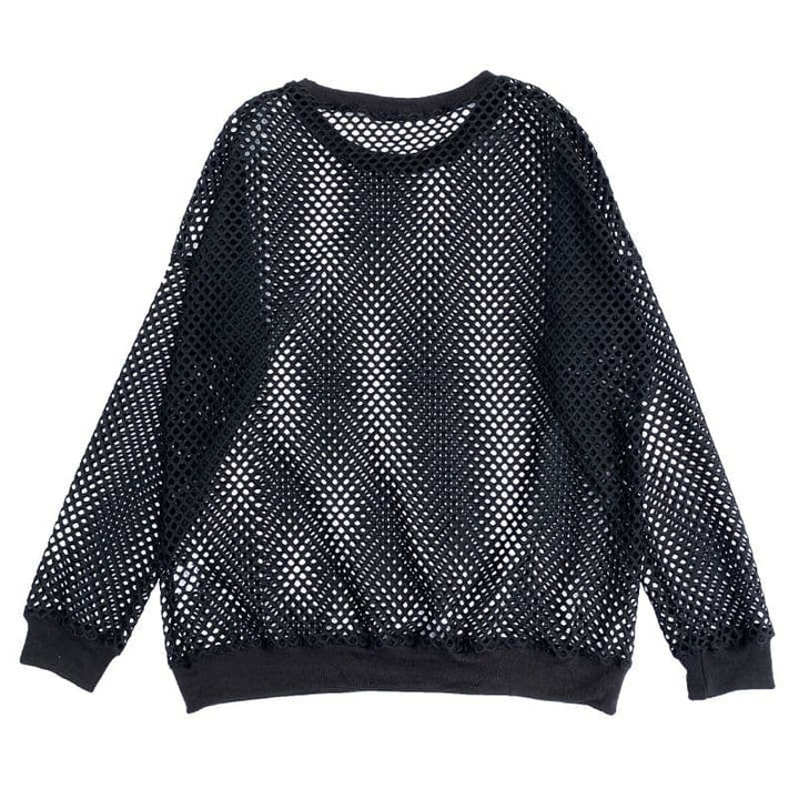 Original John (オリジナル ジョン) | ドルマンスリーブ／ダウンショルダー仕様のリブ付きネットシャツ〈Black〉 - Sopwith camel
