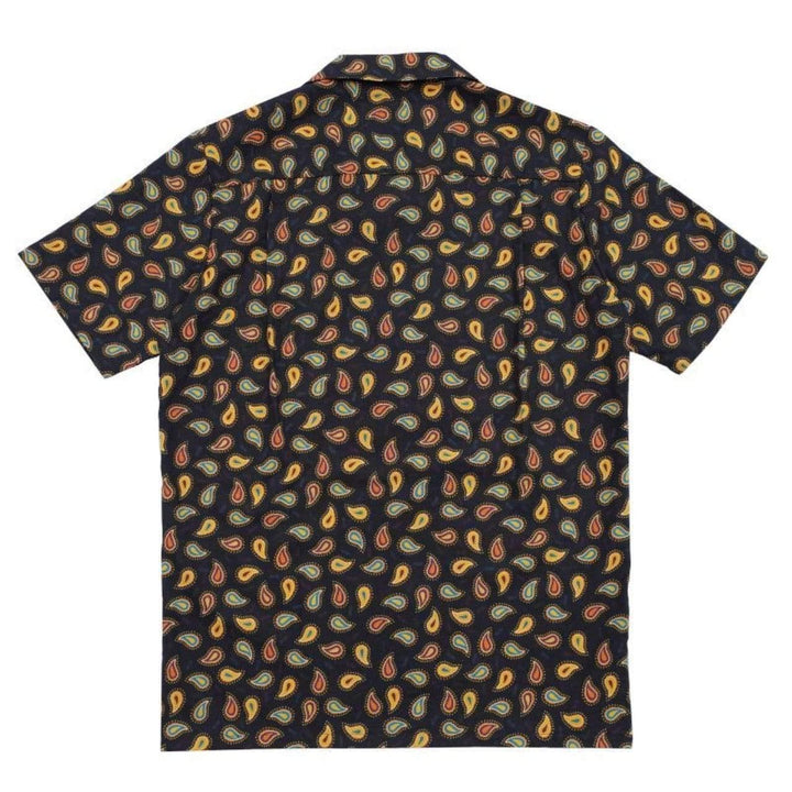 Original John(オリジナル ジョン) | ペーズリー柄・コットンリネンのオープンカラーシャツ〈Dark Navy〉 - Sopwith camel