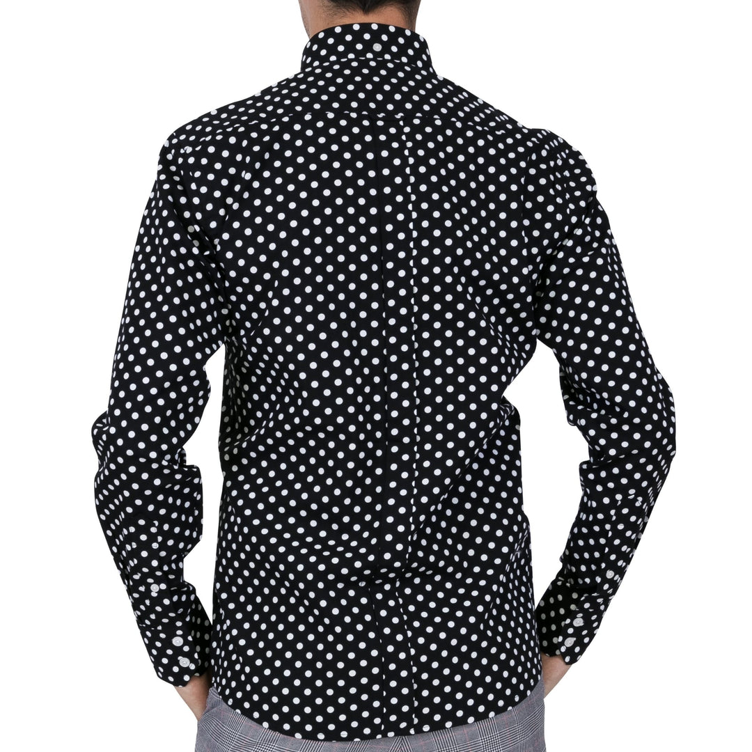 Relco London (レルコ ロンドン) | ポルカドット ボタンダウン 長袖シャツ 〈Black×White〉 - Sopwith camel