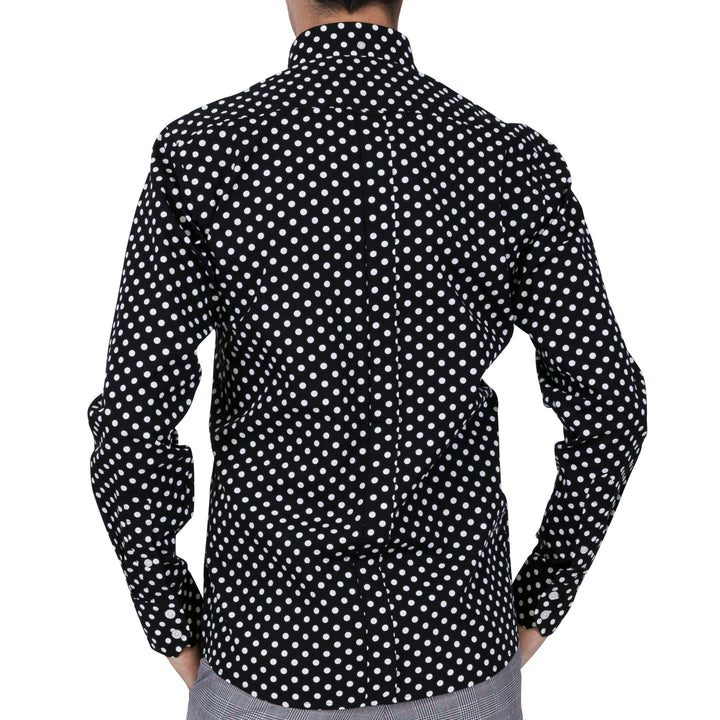 Relco London (レルコ ロンドン) | ポルカドット ボタンダウン 長袖シャツ 〈Black×White〉 - Sopwith camel