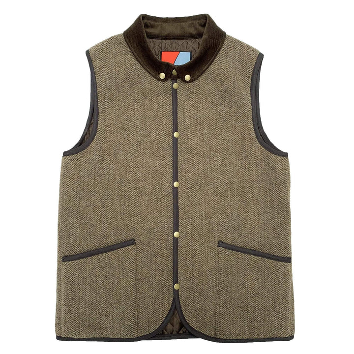 Original John(オリジナル ジョン) | 特別別注 キルティングライニングのツイードB.D.ベスト 〈Brown〉 - Sopwith camel