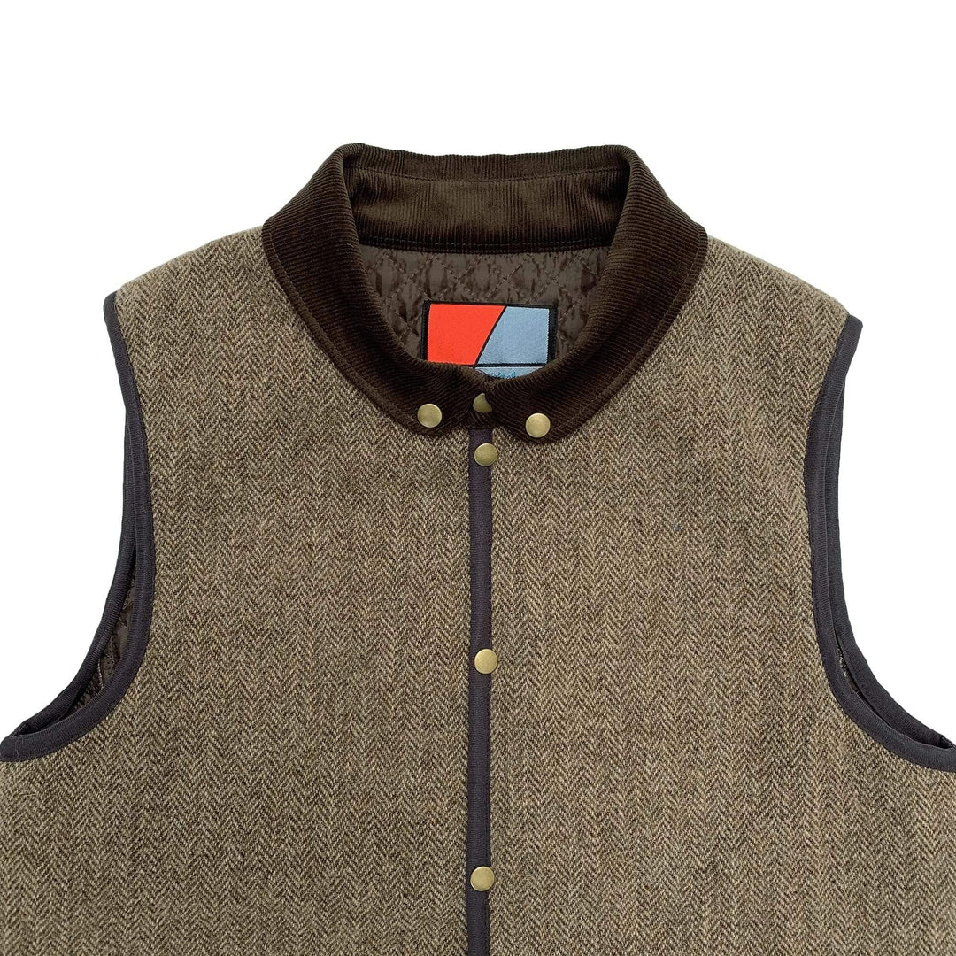 Original John(オリジナル ジョン) | 特別別注 キルティングライニングのツイードB.D.ベスト 〈Brown〉 - Sopwith camel
