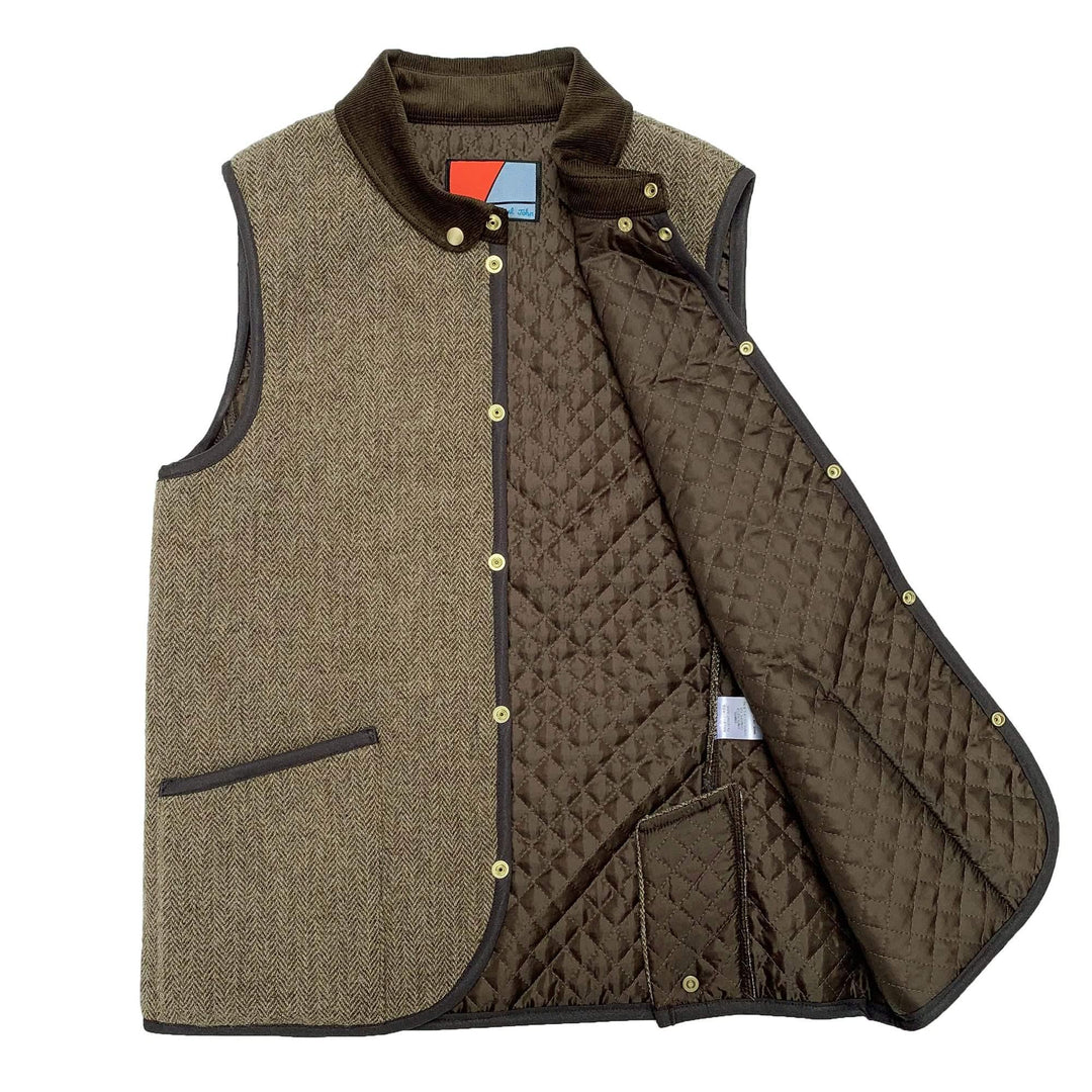 Original John(オリジナル ジョン) | 特別別注 キルティングライニングのツイードB.D.ベスト 〈Brown〉 - Sopwith camel