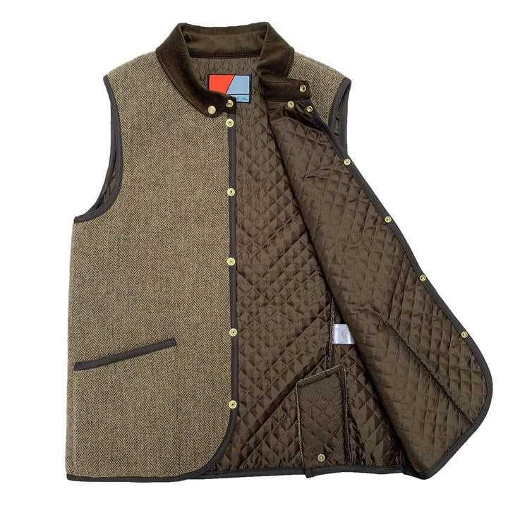 Original John(オリジナル ジョン) | 特別別注 キルティングライニングのツイードB.D.ベスト 〈Brown〉 - Sopwith camel