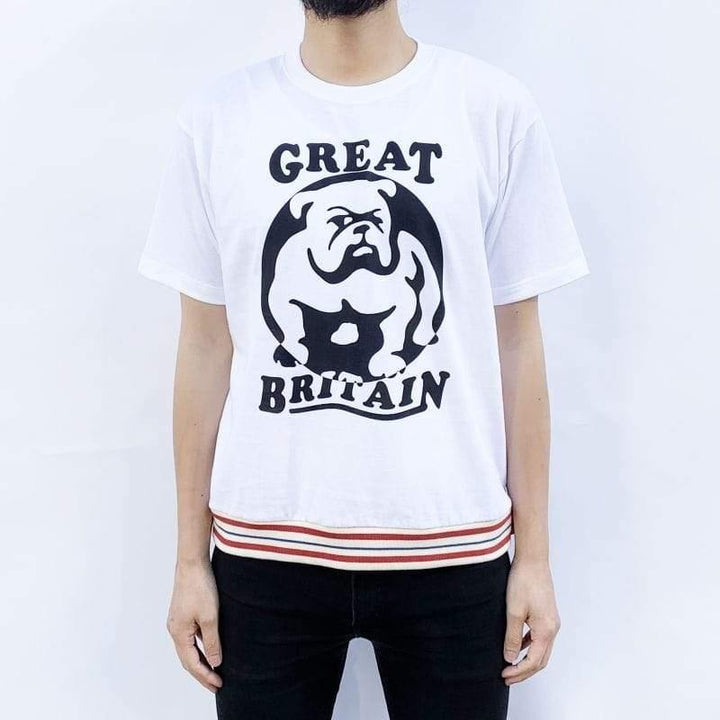 Original John (オリジナル ジョン) | リラックスシルエットのラインデザイン ブルドック プリントTシャツ - Sopwith camel