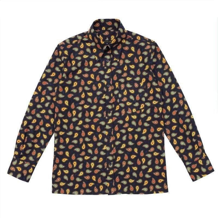 Original John(オリジナル ジョン) |  ペーズリー柄・コットンリネンのボタンダウンシャツ〈Dark Navy〉 - Sopwith camel