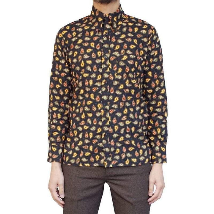 Original John(オリジナル ジョン) |  ペーズリー柄・コットンリネンのボタンダウンシャツ〈Dark Navy〉 - Sopwith camel