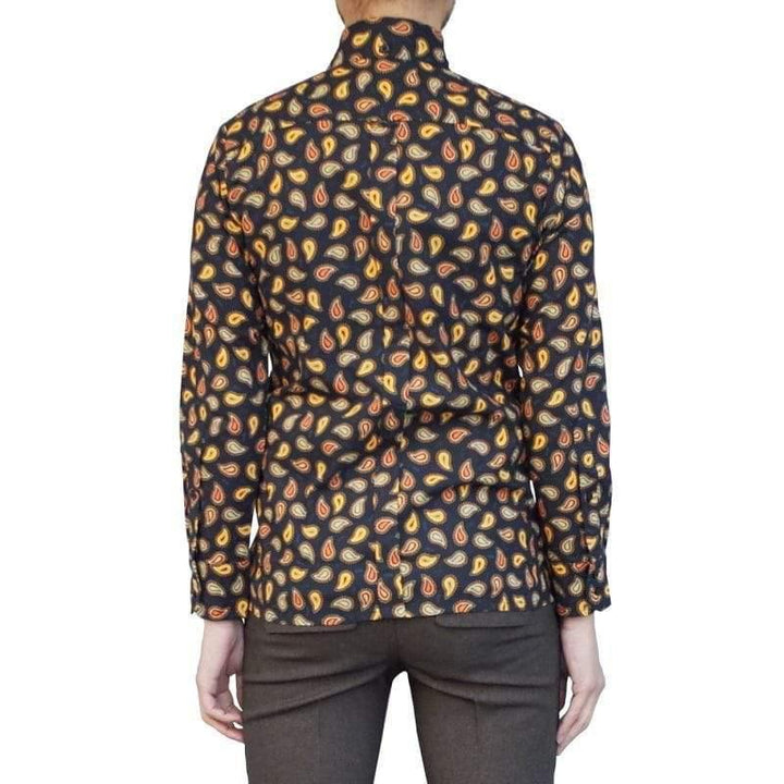 Original John(オリジナル ジョン) |  ペーズリー柄・コットンリネンのボタンダウンシャツ〈Dark Navy〉 - Sopwith camel