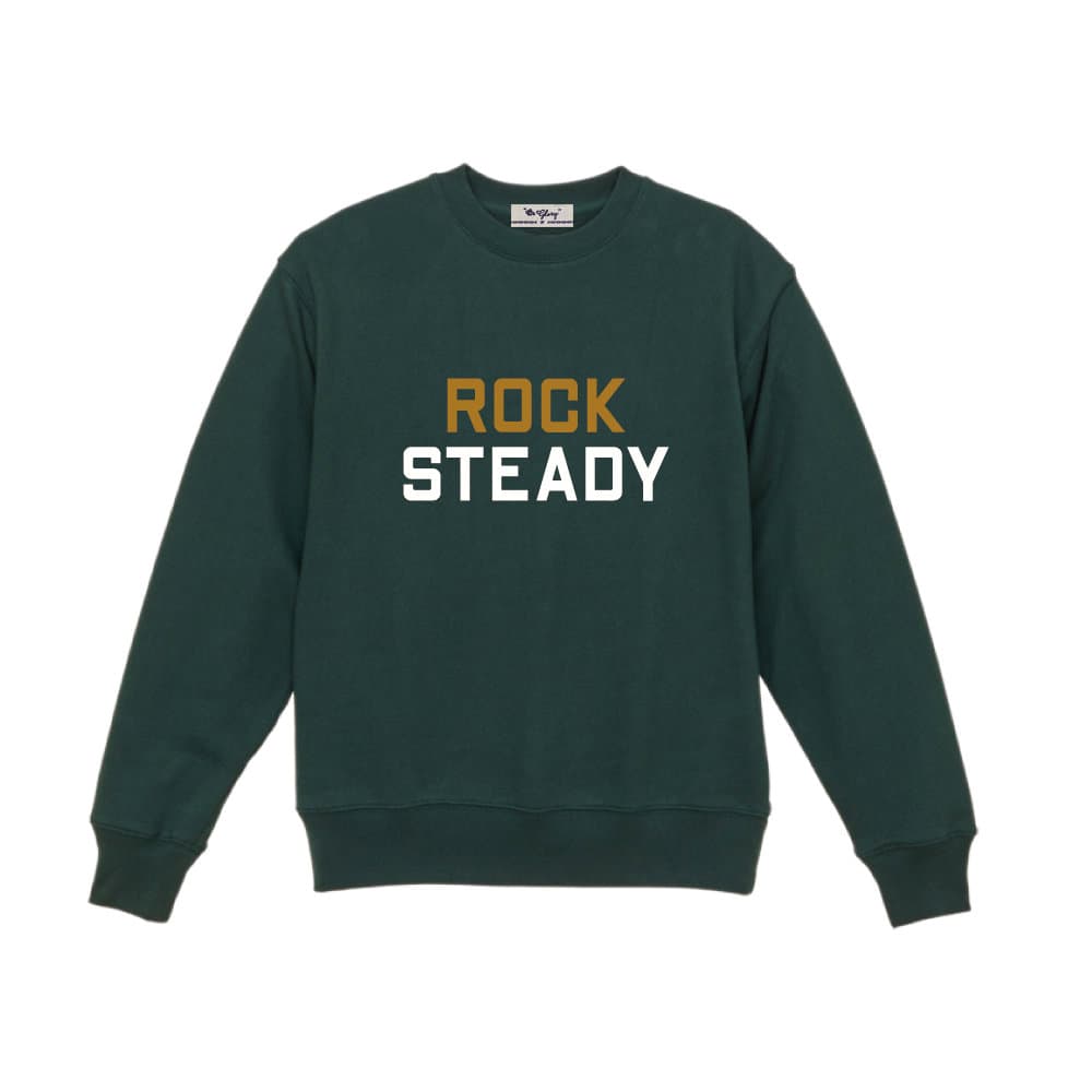 OR GLORY(オア・グローリー) | 40’sの古いフォントをアレンジした"ROCKSTEADY"プリントのクルーネック〈Green〉 - Sopwith camel