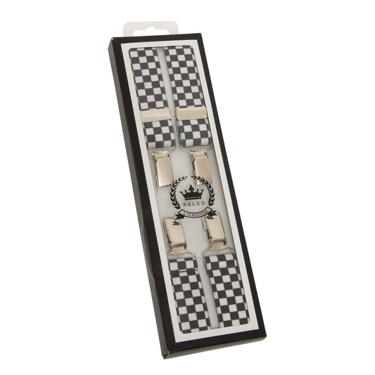 Reloco London(レルコ ロンドン) | 英国製 H型 ロンドン ブレイシズ 25mm チェッカーフラッグ 〈Black and White〉 - Sopwith camel