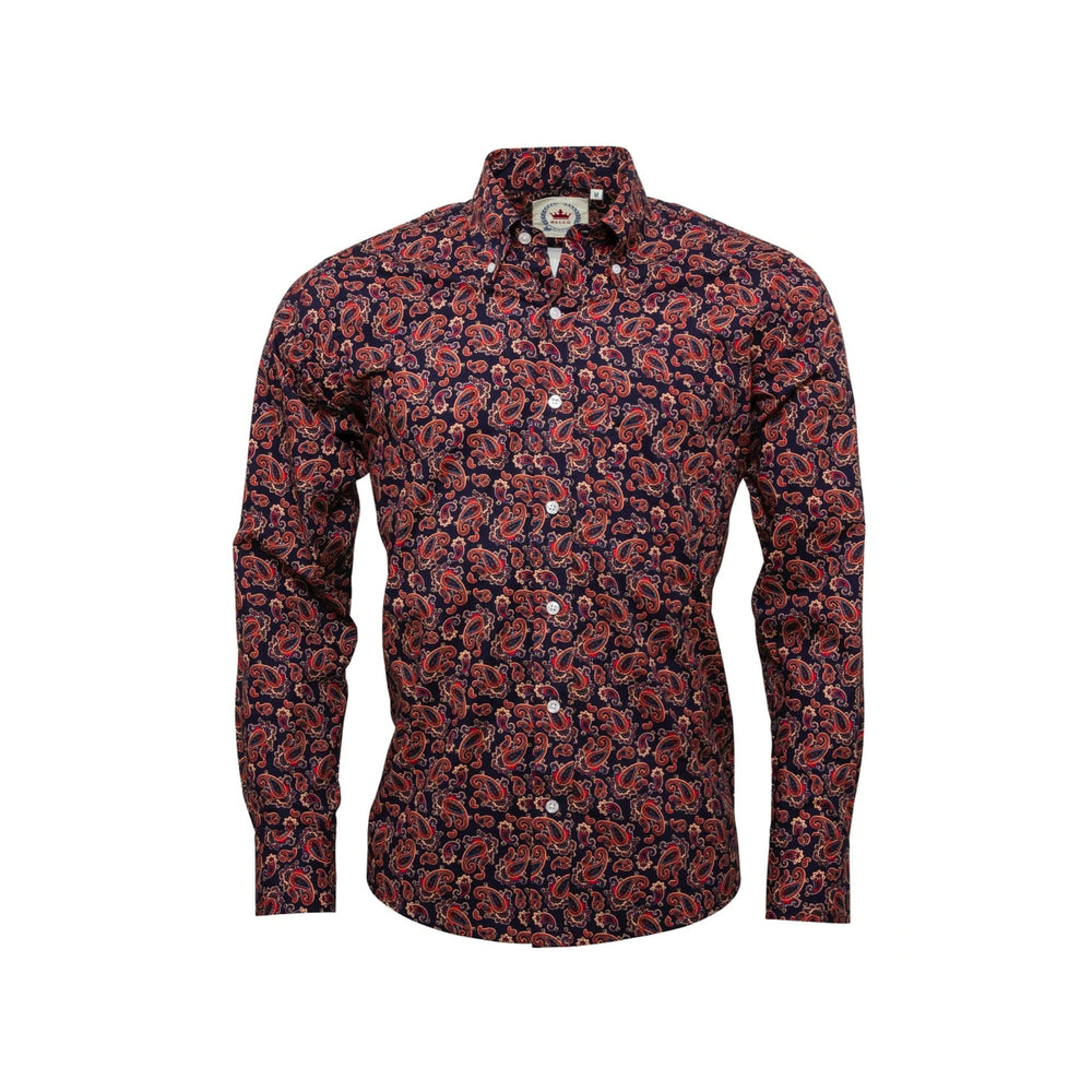 Relco London (レルコ ロンドン) | ペイズリー柄 ボタンダウン 長袖シャツ〈Navy〉 - Sopwith camel