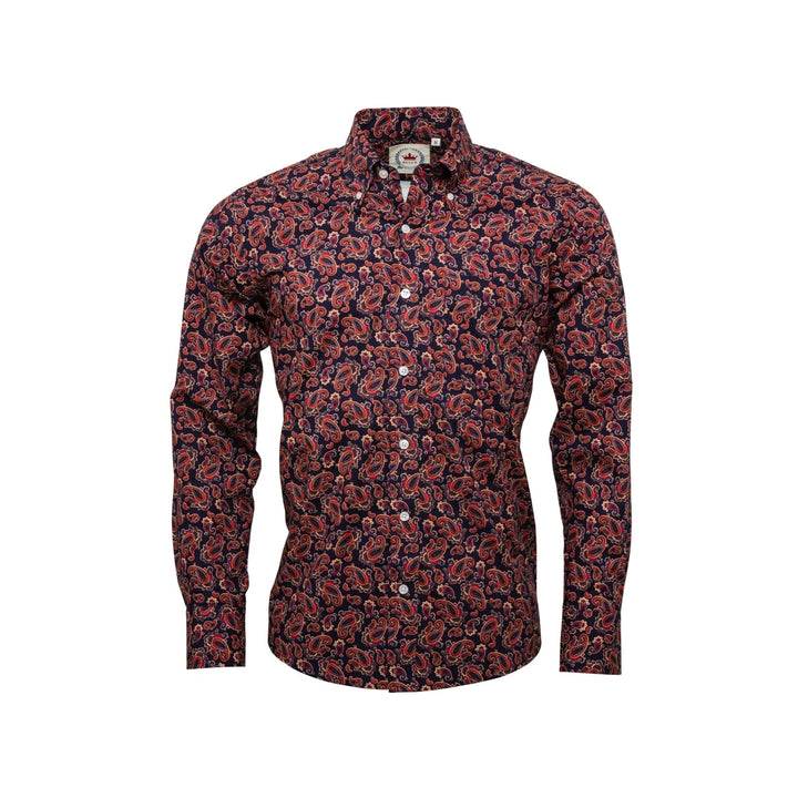 Relco London (レルコ ロンドン) | ペイズリー柄 ボタンダウン 長袖シャツ〈Navy〉 - Sopwith camel