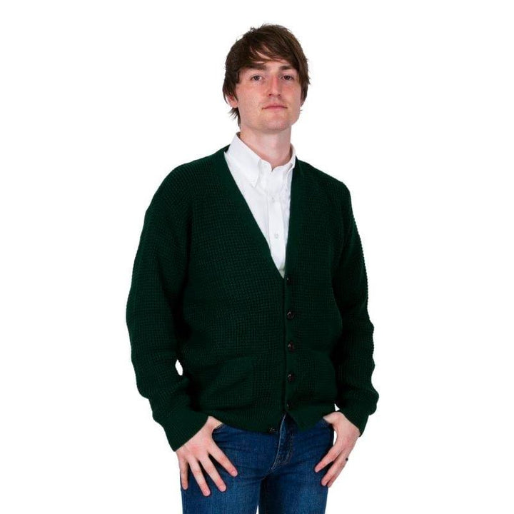 RELCO LONDON (レルコ ロンドン) | 英国製 ワッフル ニットカーディガン〈Bottle Green〉 - Sopwith camel