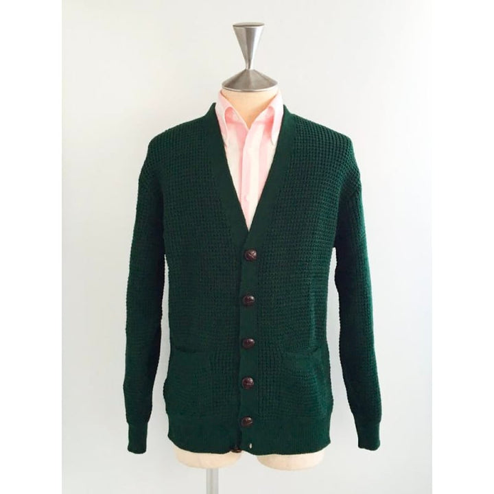 RELCO LONDON (レルコ ロンドン) | 英国製 ワッフル ニットカーディガン〈Bottle Green〉 - Sopwith camel