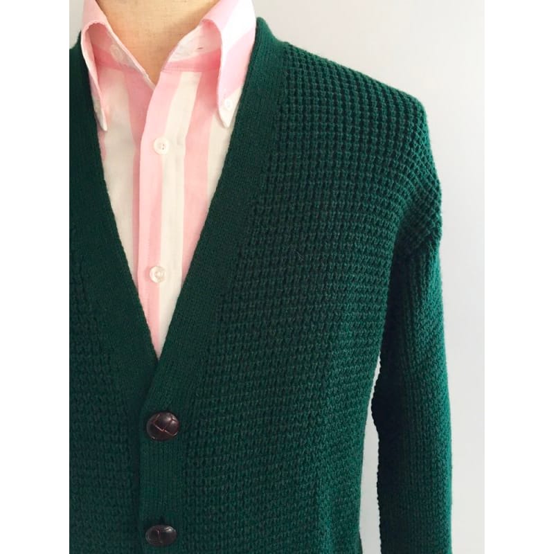 RELCO LONDON (レルコ ロンドン) | 英国製 ワッフル ニットカーディガン〈Bottle Green〉 - Sopwith camel