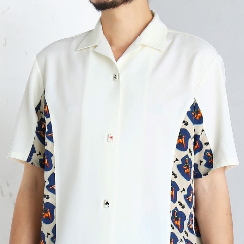 ピンナップガール　オープンカラーシャツ  柄シャツ　vintage 　〜00s