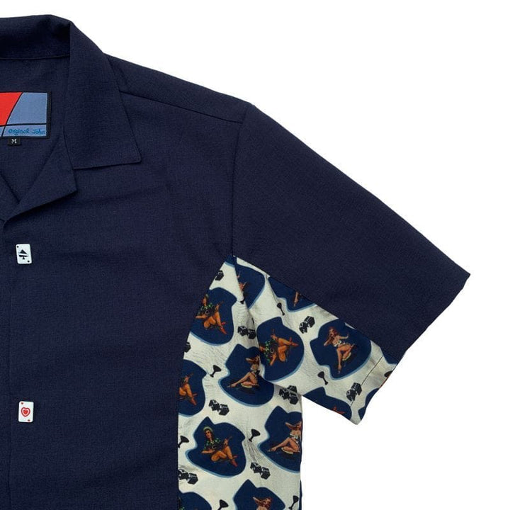 Original John (オリジナル ジョン) | ピンナップガール柄 切替 カジノシャツ - Sopwith camel