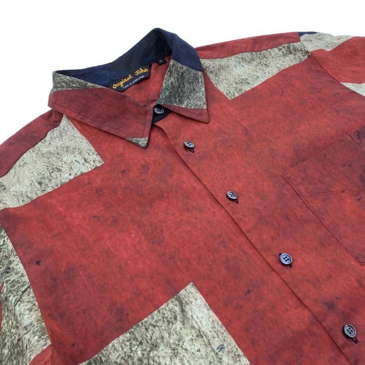Original John(オリジナル ジョン) | インパクトのある大判ユニオンジャック柄のレギュラーカラーシャツ〈Tricolour〉 - Sopwith camel