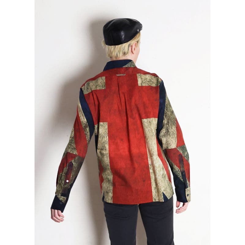 Original John(オリジナル ジョン) | インパクトのある大判ユニオンジャック柄のレギュラーカラーシャツ〈Tricolour〉 - Sopwith camel