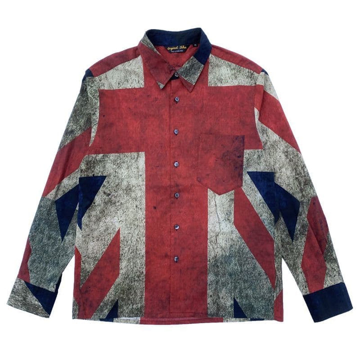 Original John(オリジナル ジョン) | インパクトのある大判ユニオンジャック柄のレギュラーカラーシャツ〈Tricolour〉 - Sopwith camel