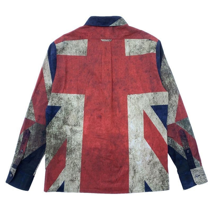 Original John(オリジナル ジョン) | インパクトのある大判ユニオンジャック柄のレギュラーカラーシャツ〈Tricolour〉 - Sopwith camel