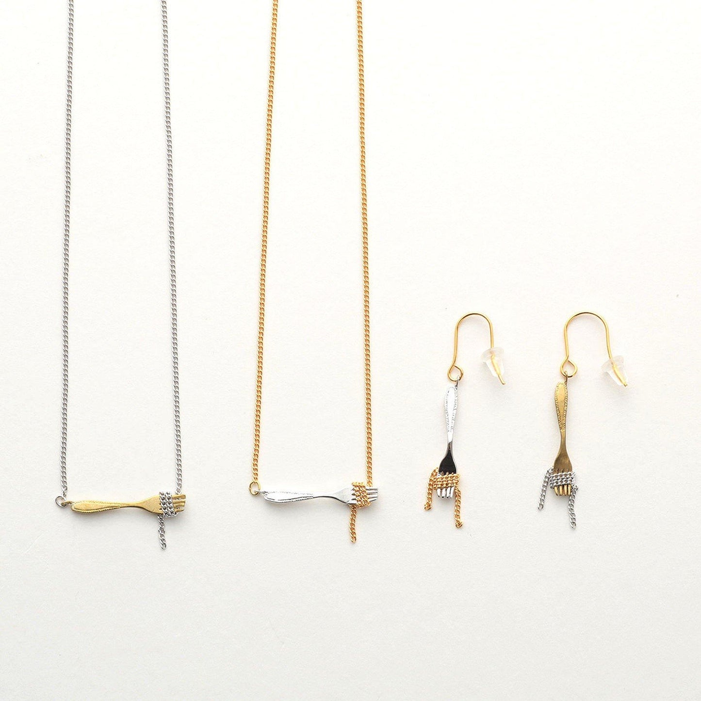 Aquvii(アクビ) | フォークに絡まるパスタをモチーフにしたアクセサリー(ネックレス・ピアス) Pasta series [aq.041] - Sopwith camel