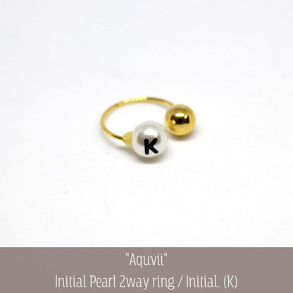 Aquvii(アクビ) | 指輪とイヤーカフどちらでも使えるイニシャル入りパールのアクセサリー Initial Pearl 2way ring - Sopwith camel
