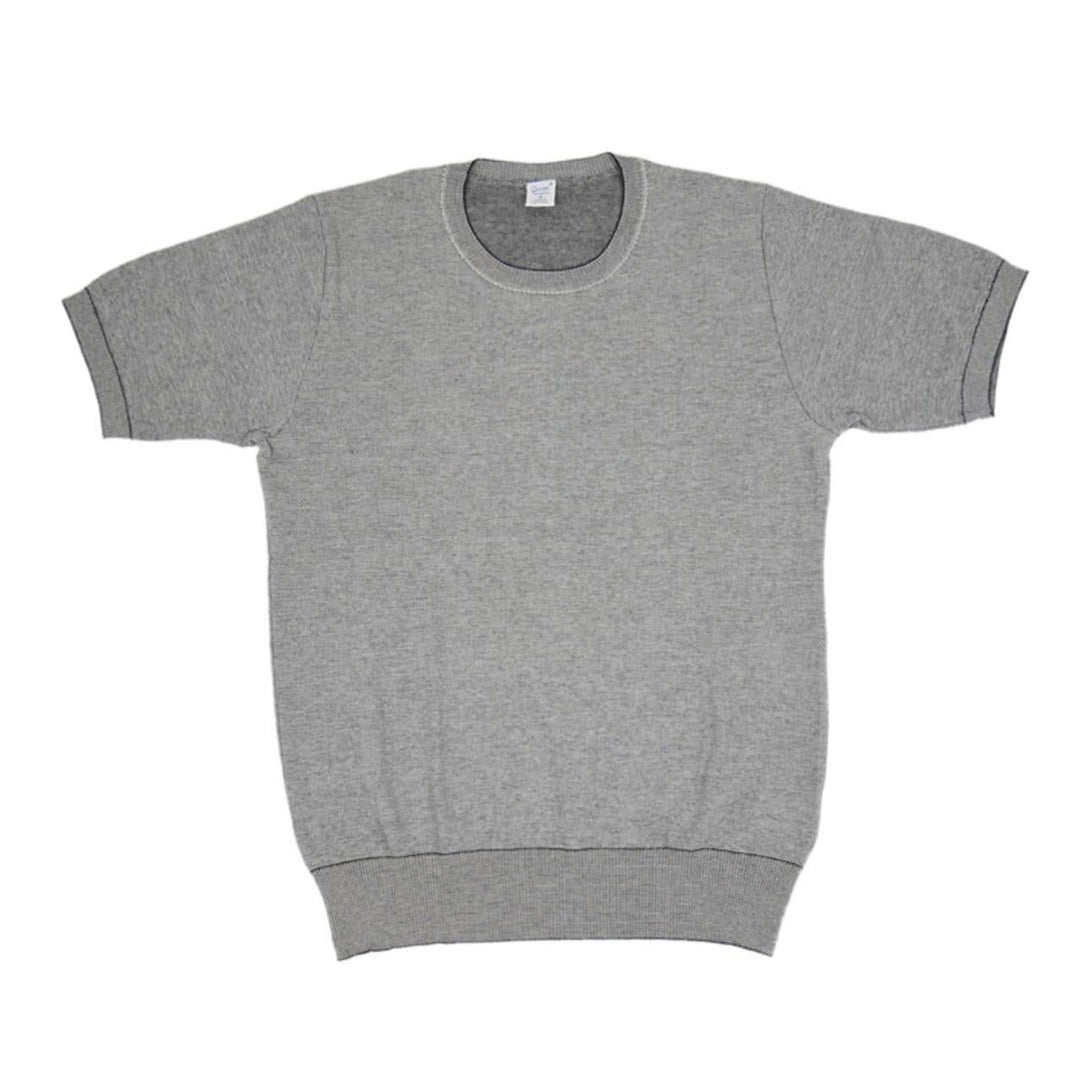 gicipi(ジチピ) | Giro Collo MM 2006P イタリア製 コットン ニット クルーネック Tシャツ〈Nat/Nero(グレー)〉 - Sopwith camel