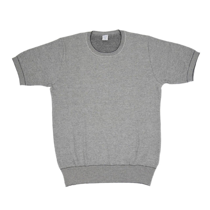 gicipi(ジチピ) | Giro Collo MM 2006P イタリア製 コットン ニット クルーネック Tシャツ〈Nat/Nero(グレー)〉 - Sopwith camel