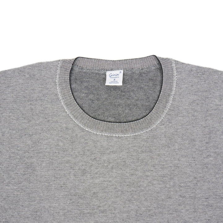 gicipi(ジチピ) | Giro Collo MM 2006P イタリア製 コットン ニット クルーネック Tシャツ〈Nat/Nero(グレー)〉 - Sopwith camel