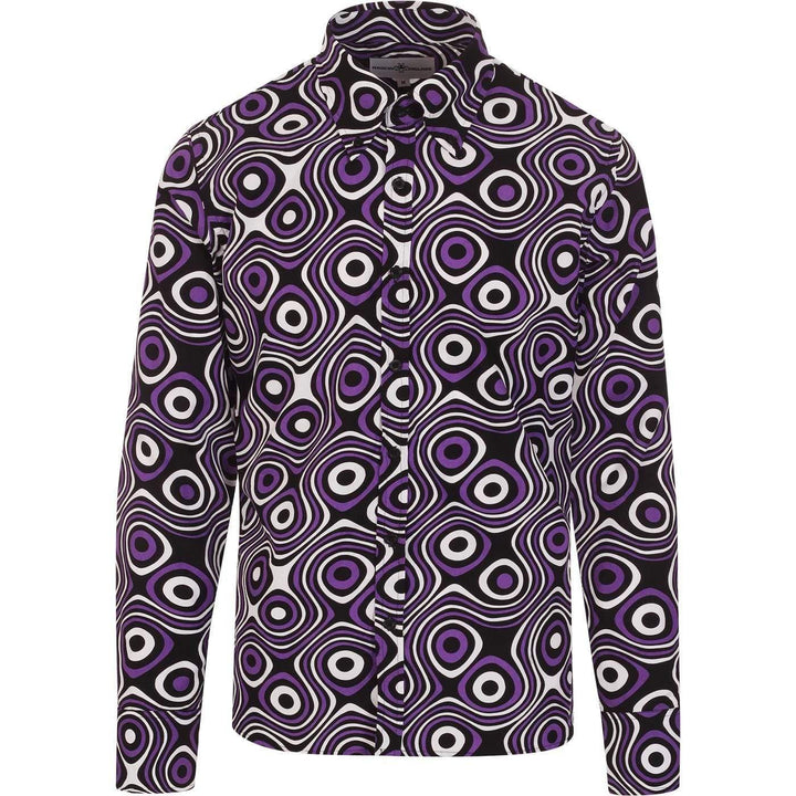 Madcap England (マッドキャップ イングランド) | 60s レトロスタイルのサイケデリック オプアート B.Dシャツ〈Purple〉 - Sopwith camel